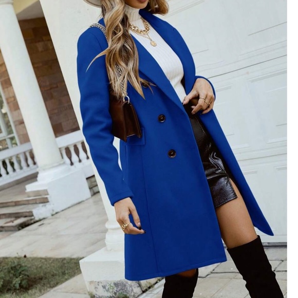 Classic Hot Pink Button Double Breasted Trench Coat Jacket - Picture 5 of 12